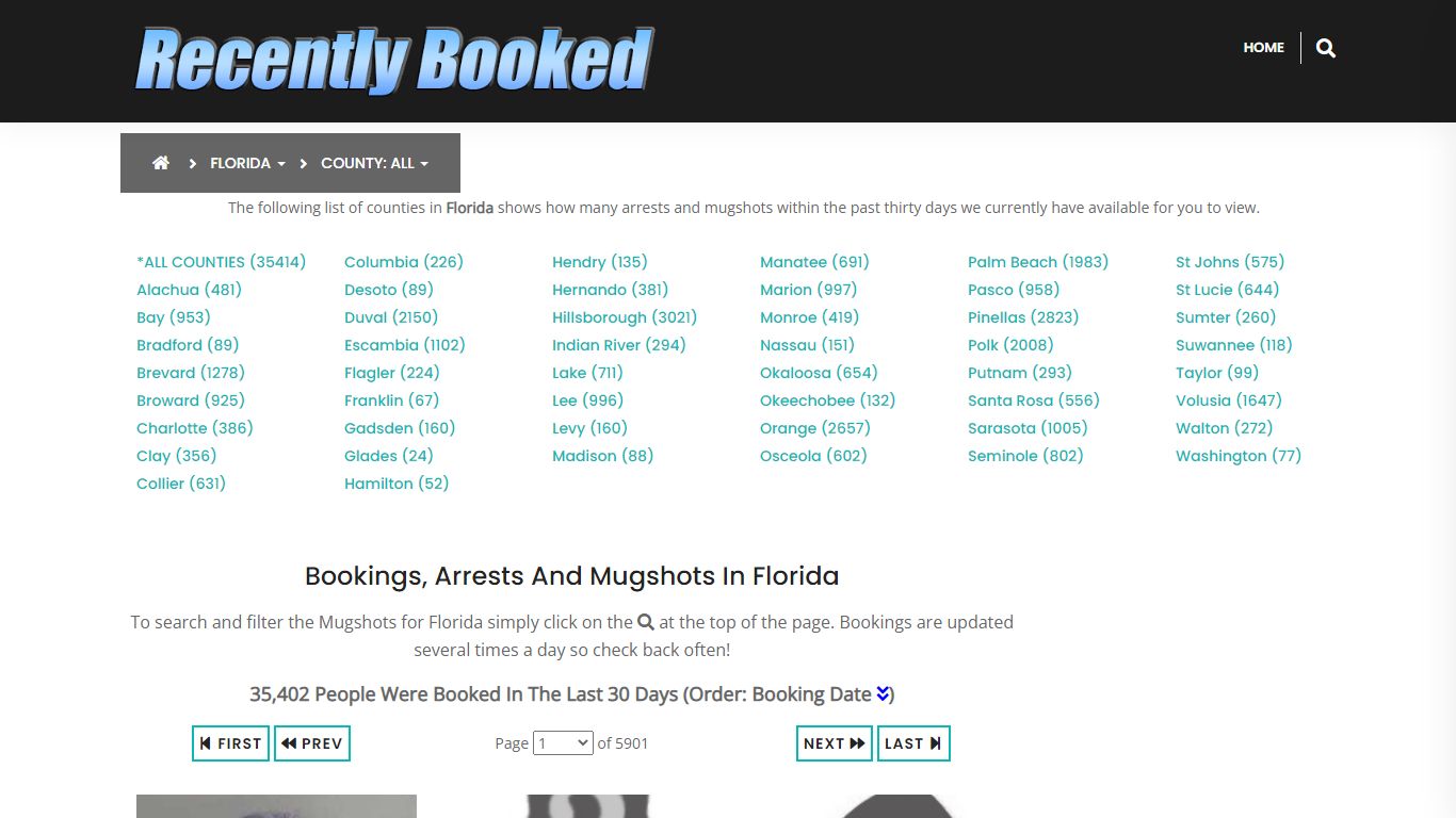 Recent bookings, Arrests, Mugshots in Florida - Recently Booked